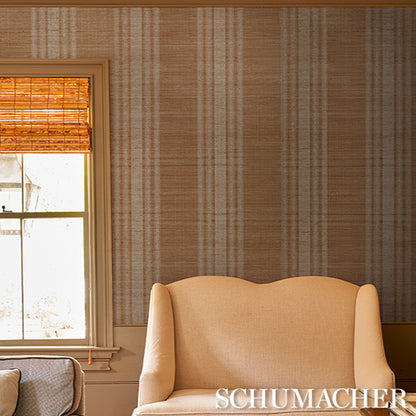 SCHUMACHER  PATTERSON FLYNN CASSIA SILK STRIPE WALLCOVERING   Neutral   - 5017450