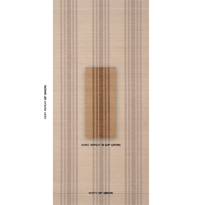 SCHUMACHER  PATTERSON FLYNN CASSIA SILK STRIPE WALLCOVERING   Walnut   - 5017451