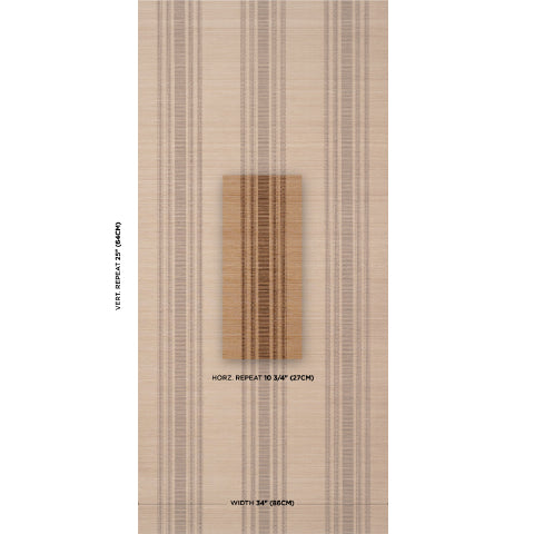 SCHUMACHER  PATTERSON FLYNN CASSIA SILK STRIPE WALLCOVERING   Walnut   - 5017451