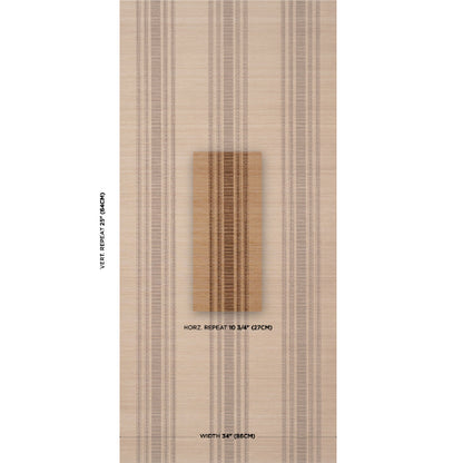 SCHUMACHER  PATTERSON FLYNN CASSIA SILK STRIPE WALLCOVERING   Walnut   - 5017451