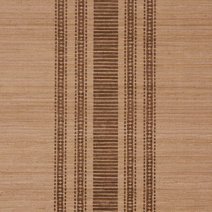 SCHUMACHER  PATTERSON FLYNN CASSIA SILK STRIPE WALLCOVERING   Walnut   - 5017451