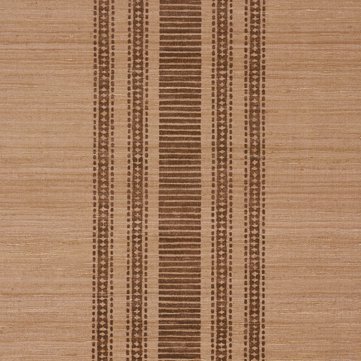 SCHUMACHER  PATTERSON FLYNN CASSIA SILK STRIPE WALLCOVERING   Walnut   - 5017451