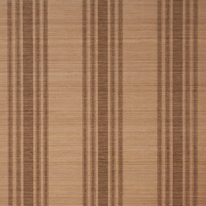 SCHUMACHER  PATTERSON FLYNN CASSIA SILK STRIPE WALLCOVERING   Walnut   - 5017451