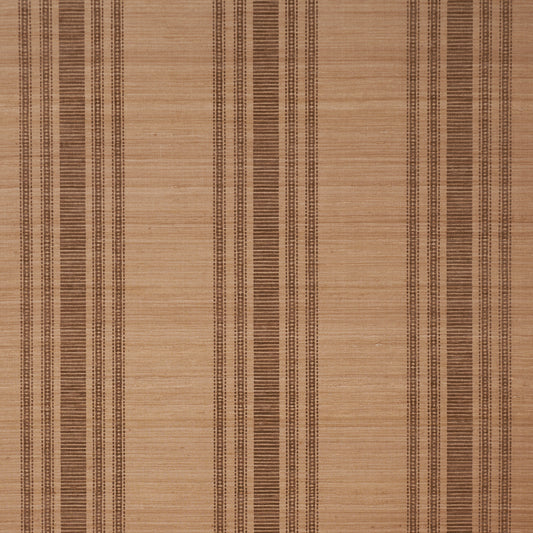SCHUMACHER  PATTERSON FLYNN CASSIA SILK STRIPE WALLCOVERING   Walnut   - 5017451