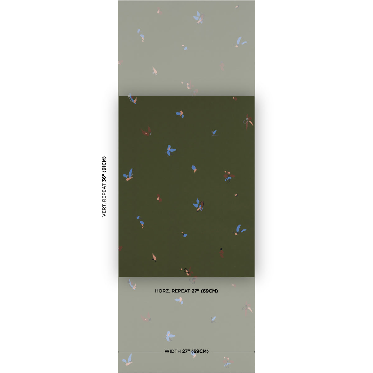 SCHUMACHER  BACKDROP LA BELLE   OLIVE   - 5017511