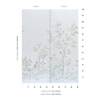 SCHUMACHER  SCHUMACHER CLASSICS CHARLOTTE'S GARDEN 2 PANEL SET   PERIWINKLE   - 5017552