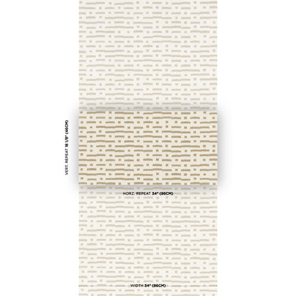 Taupe Abstract Ikat Sisal wallpaper — subtle broken‑stripe ikat pattern in neutral beige‑taupe tones for modern interiors.