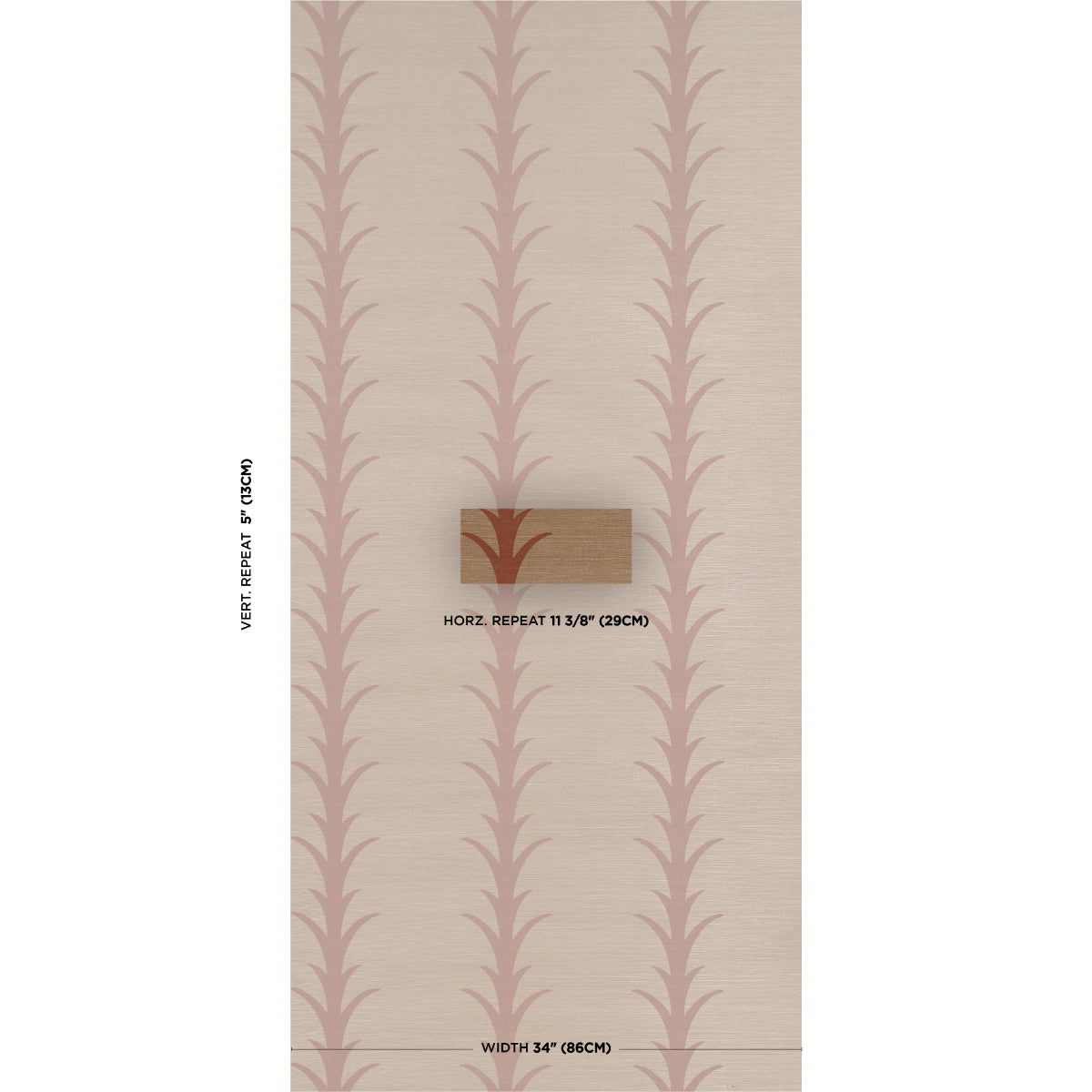 SCHUMACHER  ATELIER PARIS ACANTHUS STRIPE SISAL   Mocha   - 5017651