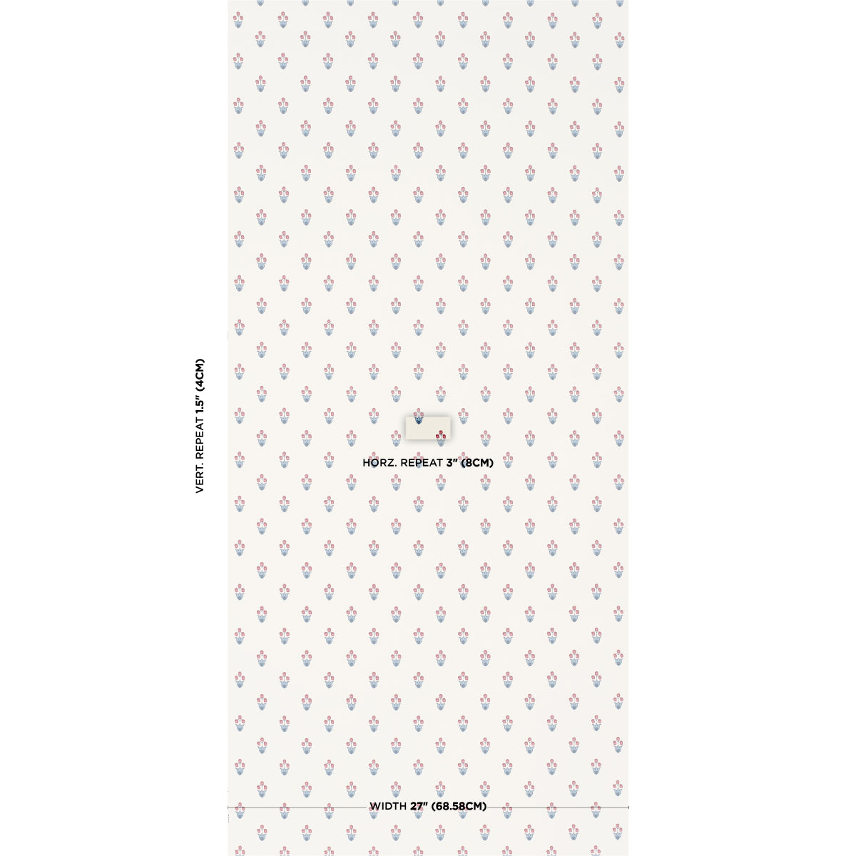 SCHUMACHER  PRAIRIE MOIRA HAND PRINT   BLUE , RED   - 5017661