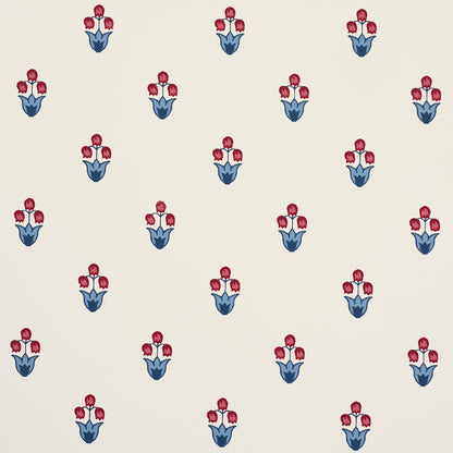 SCHUMACHER  PRAIRIE MOIRA HAND PRINT   BLUE , RED   - 5017661