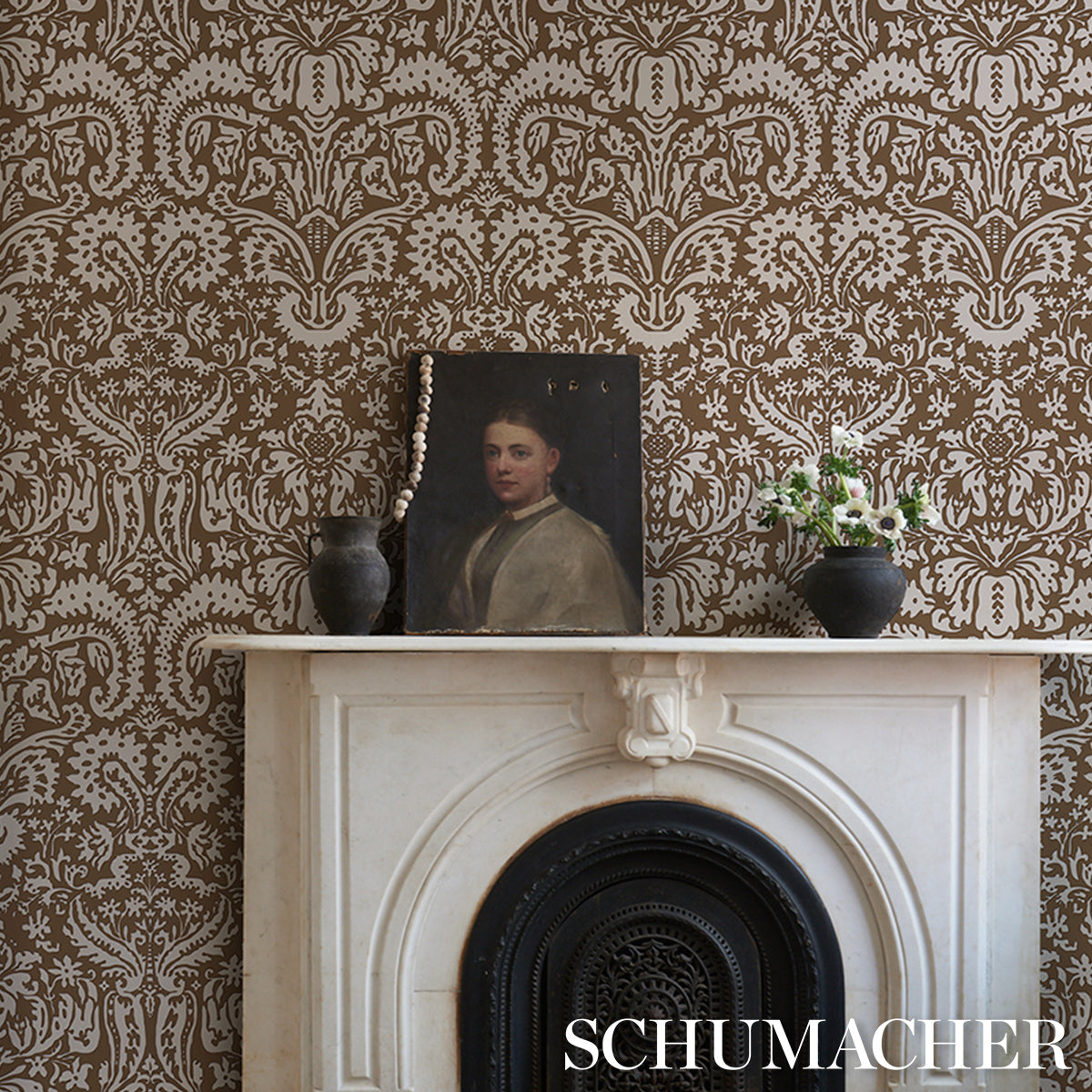 SCHUMACHER  VEERE GRENNEY SUFFOLK DAMASK   Brown   - 5017720