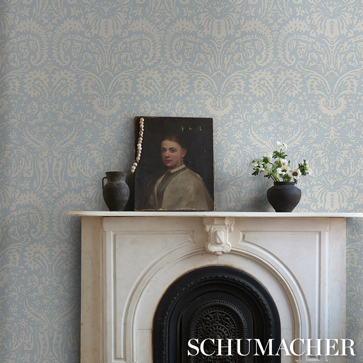 SCHUMACHER  VEERE GRENNEY SUFFOLK DAMASK   Blue   - 5017721