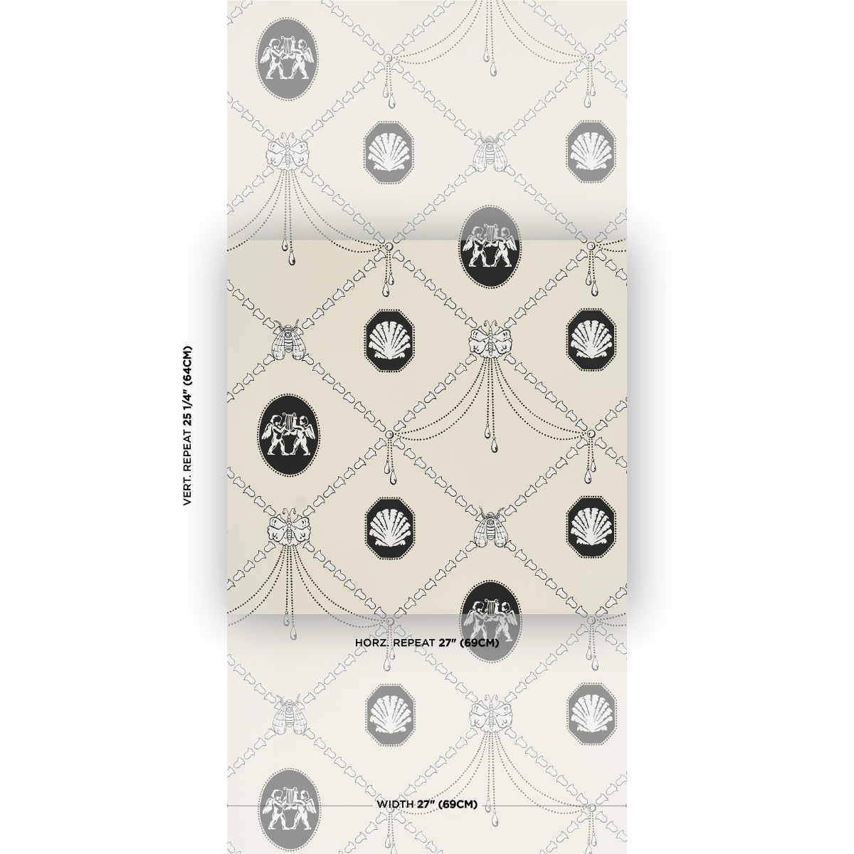 SCHUMACHER  BACKDROP EDITH   Black & Ivory   - 5017840