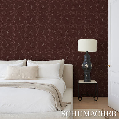 SCHUMACHER  BACKDROP BRODERIE   BORDEAUX   - 5017850
