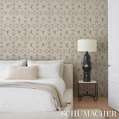 SCHUMACHER  BACKDROP BRODERIE   BLACK , IVORY   - 5017852