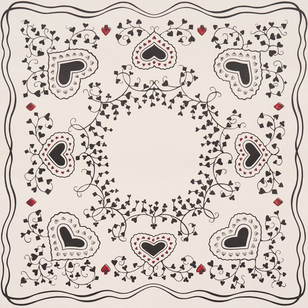 SCHUMACHER  BACKDROP GARDEN OF HEARTS   BLACK , IVORY   - 5017860