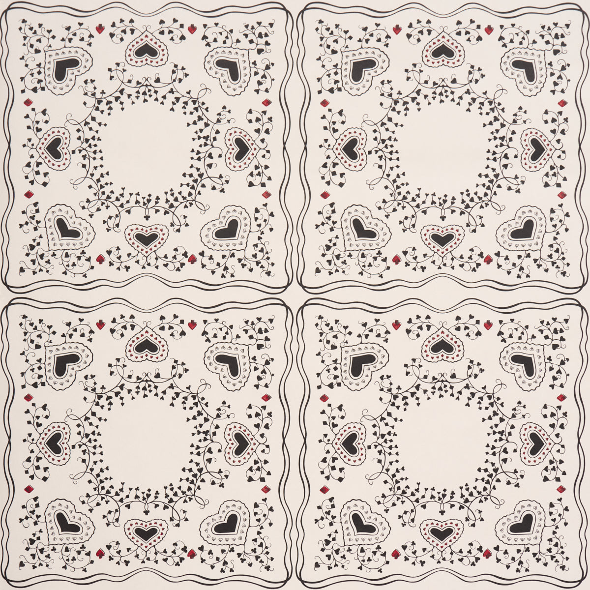 SCHUMACHER  BACKDROP GARDEN OF HEARTS   BLACK , IVORY   - 5017860