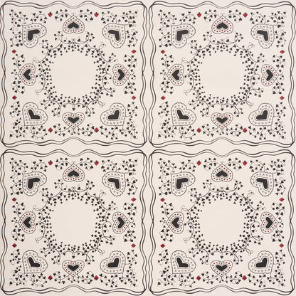 SCHUMACHER  BACKDROP GARDEN OF HEARTS   BLACK , IVORY   - 5017860