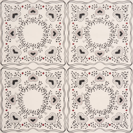 SCHUMACHER  BACKDROP GARDEN OF HEARTS   BLACK , IVORY   - 5017860