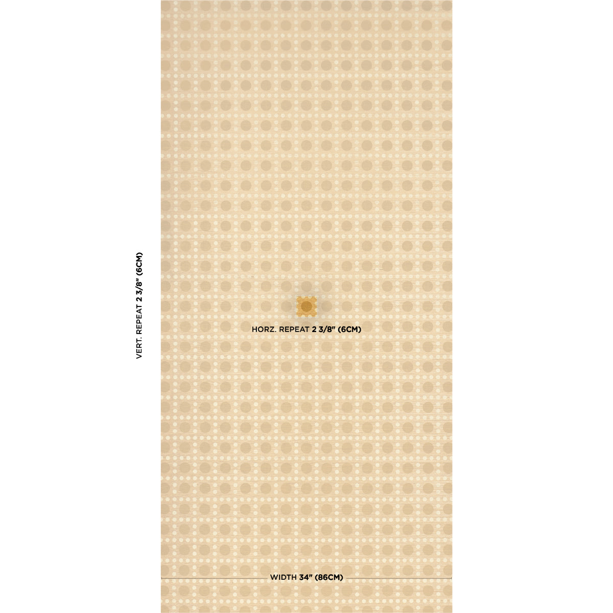 Beige runner rug with subtle cream dot-grid pattern; modern geometric design for hallway or living room.
