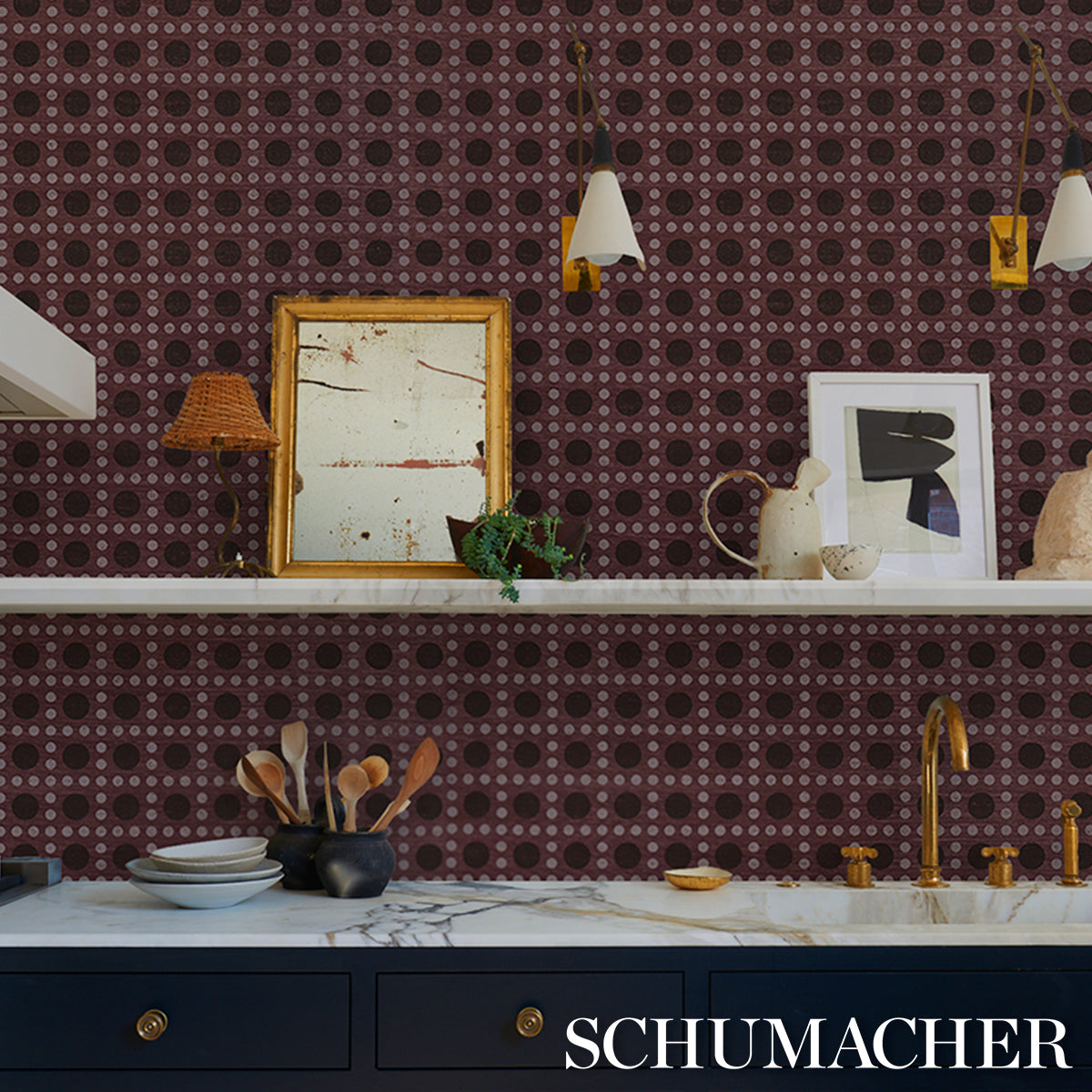 Schumacher Backdrop Puntini Sisal