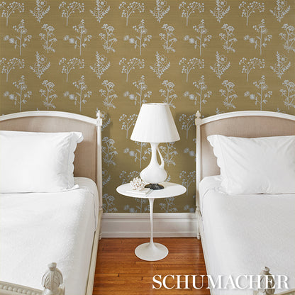 SCHUMACHER  PERENNIAL FAVORITES LISBETH EMBROIDERED SISAL   Olive   - 5017910