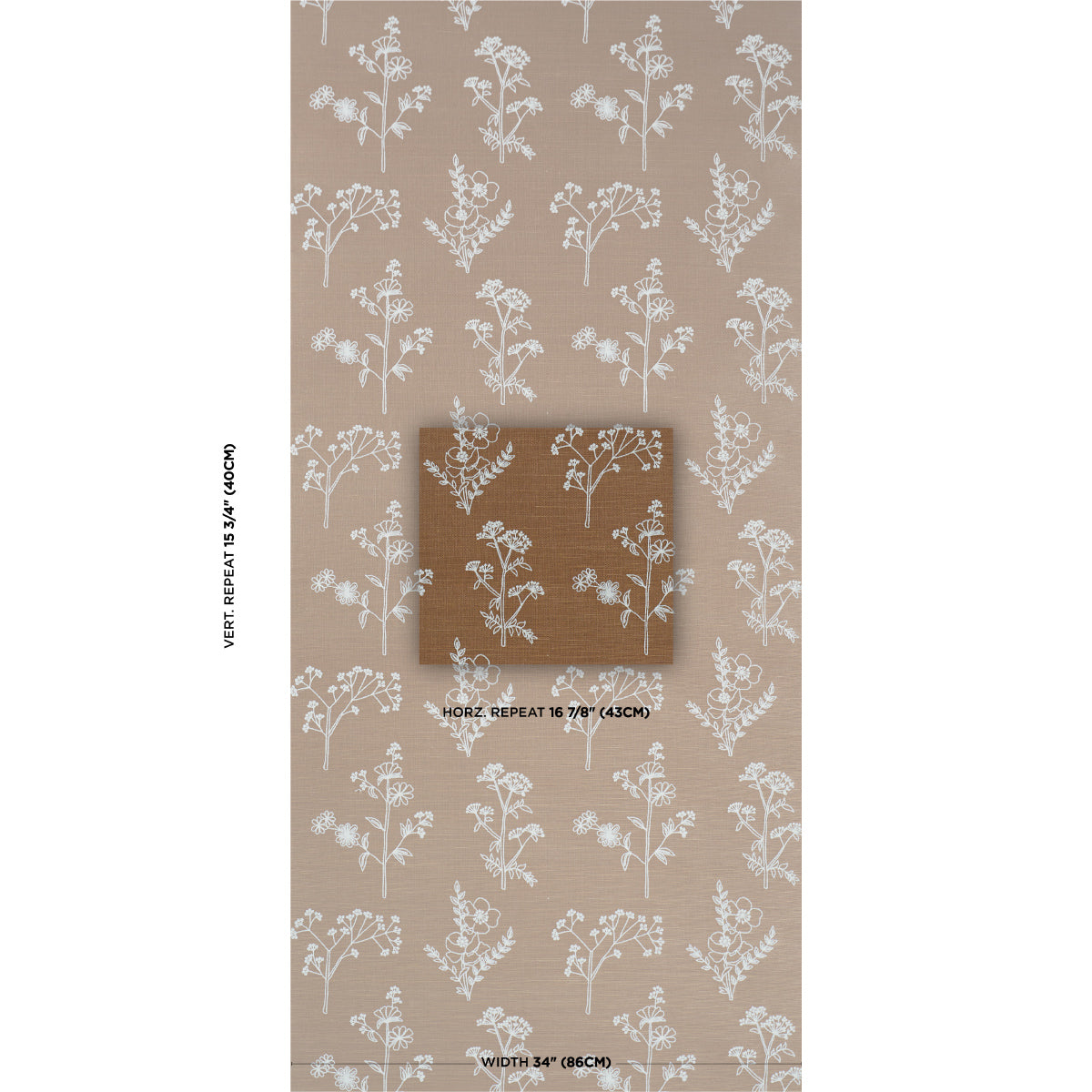 SCHUMACHER  PERENNIAL FAVORITES LISBETH EMBROIDERED SISAL   Brown   - 5017911