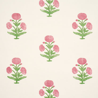 SCHUMACHER  PERENNIAL FAVORITES POPPY PRINT   ROSE , GRASS   - 5017980