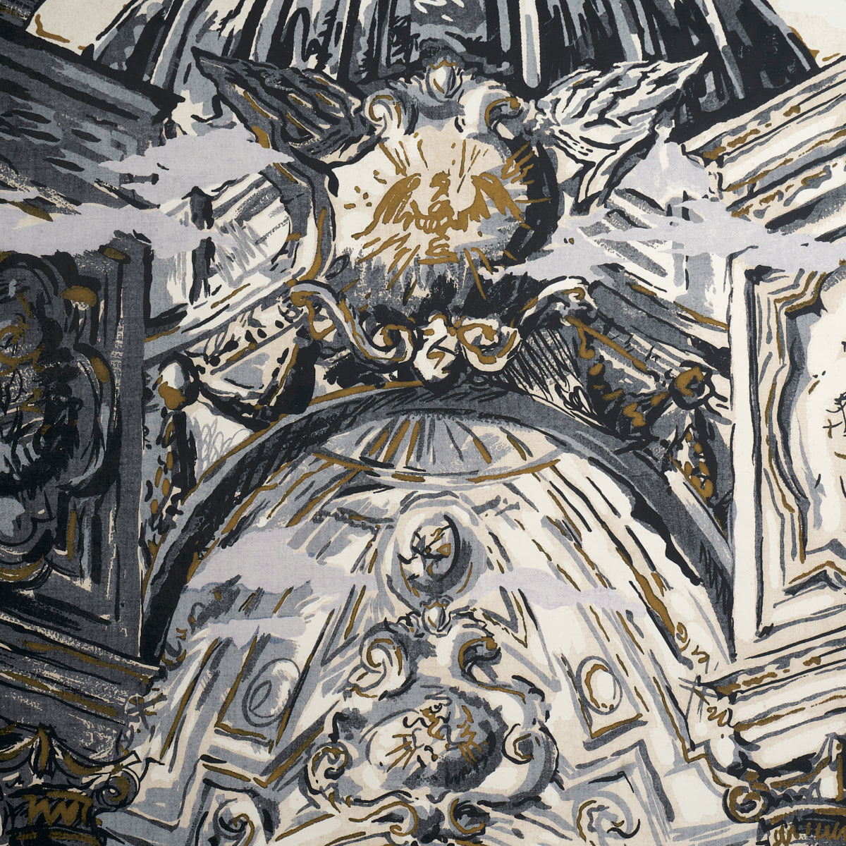 SCHUMACHER  BACKDROP PALAZZO 4 PANEL SET   Antique Blue   - 5018110