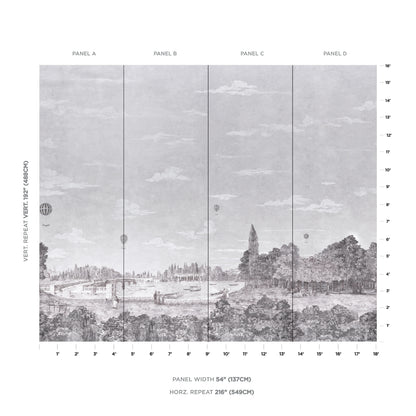 SCHUMACHER  CARL D'AQUINO PROMENADE 4 PANEL SET   Grisaille   - 5018121