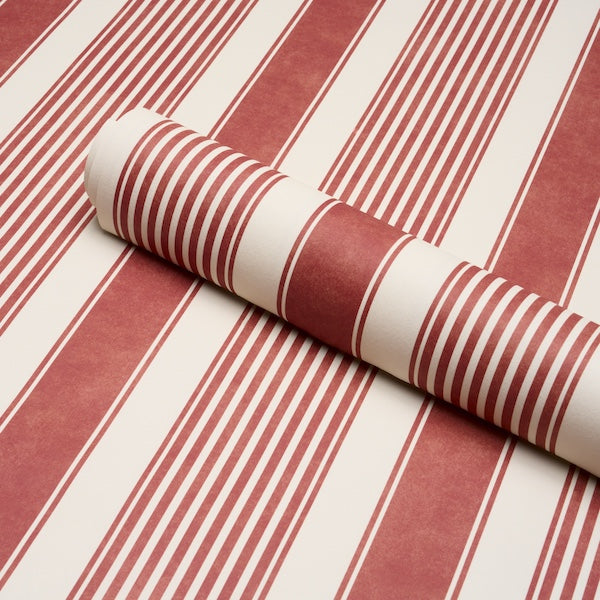 SCHUMACHER  STRIPED WALLCOVERINGS SUMMERVILLE STRIPE   Currant   - 5018140