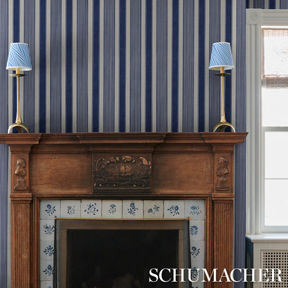 SCHUMACHER  STRIPED WALLCOVERINGS SUMMERVILLE STRIPE   Indigo   - 5018141