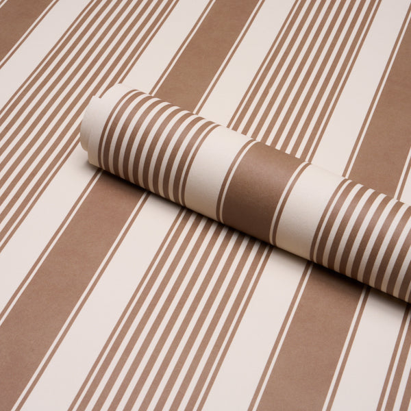 SCHUMACHER  STRIPED WALLCOVERINGS SUMMERVILLE STRIPE   Umber   - 5018142