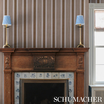 SCHUMACHER  STRIPED WALLCOVERINGS SUMMERVILLE STRIPE   Umber   - 5018142