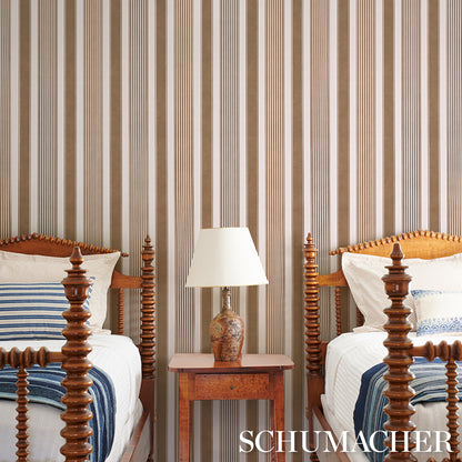 SCHUMACHER  STRIPED WALLCOVERINGS SUMMERVILLE STRIPE   Umber   - 5018142