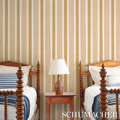 SCHUMACHER  STRIPED WALLCOVERINGS SUMMERVILLE STRIPE   Ochre   - 5018143