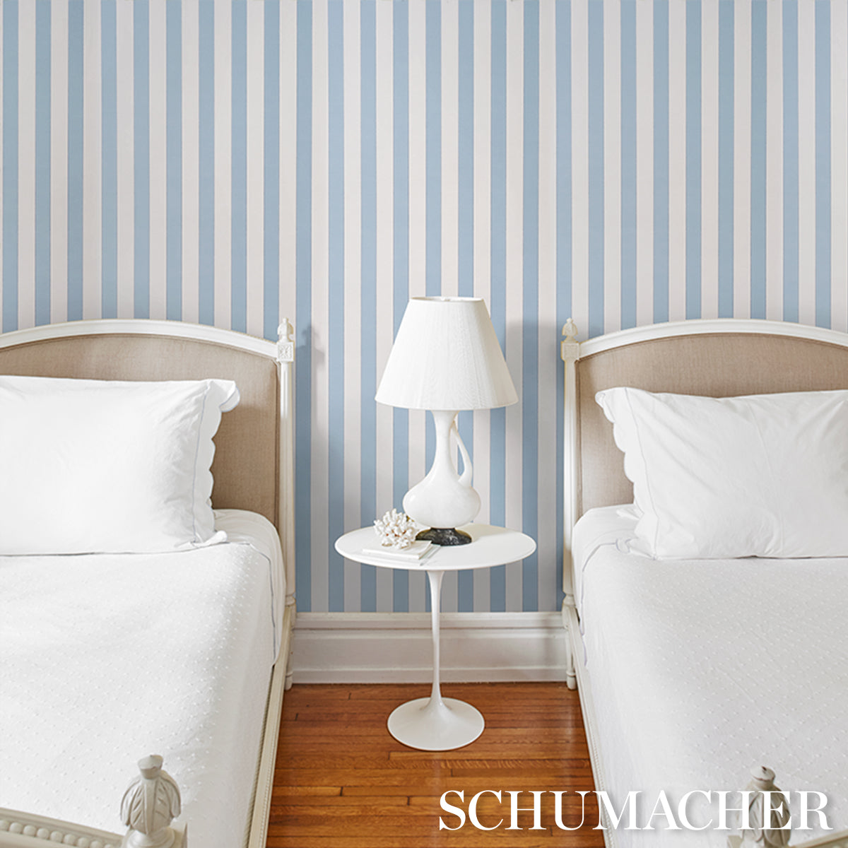 SCHUMACHER  STRIPED WALLCOVERINGS LOUISE STRIPE   Blue   - 5018150
