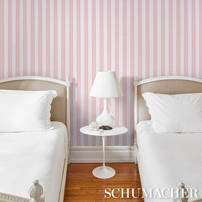 SCHUMACHER  STRIPED WALLCOVERINGS LOUISE STRIPE   Rose   - 5018153