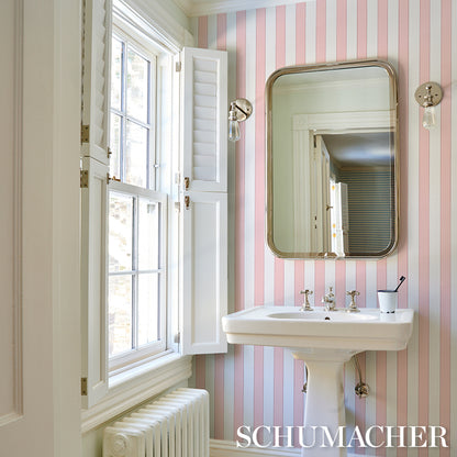 SCHUMACHER  STRIPED WALLCOVERINGS LOUISE STRIPE   Rose   - 5018153