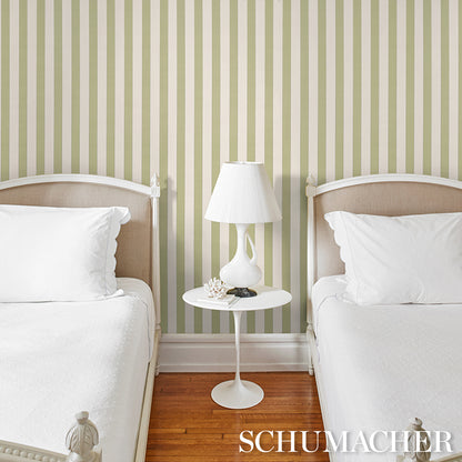 SCHUMACHER  STRIPED WALLCOVERINGS LOUISE STRIPE   Leaf   - 5018154