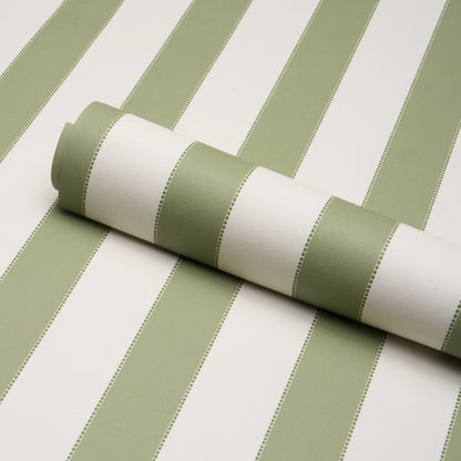 SCHUMACHER  STRIPED WALLCOVERINGS LOUISE STRIPE   Moss   - 5018155