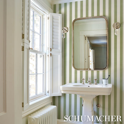 SCHUMACHER  STRIPED WALLCOVERINGS LOUISE STRIPE   Moss   - 5018155
