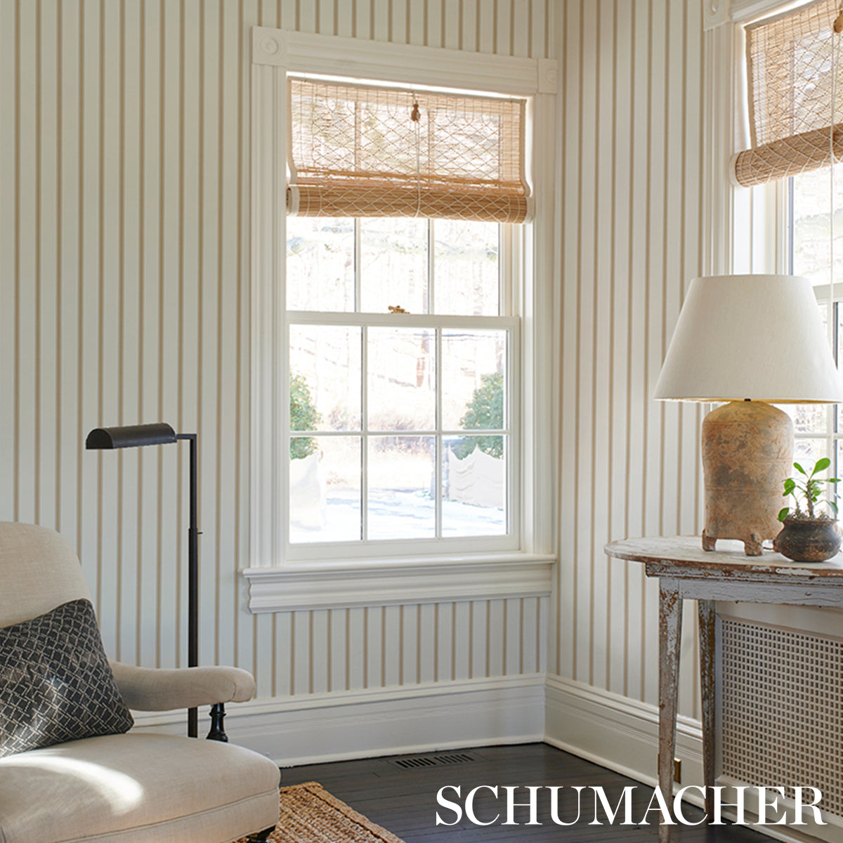 SCHUMACHER  STRIPED WALLCOVERINGS WESTERLY STRIPE   Wheat   - 5018160