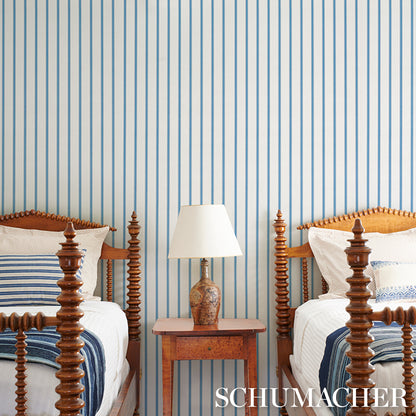 SCHUMACHER  STRIPED WALLCOVERINGS WESTERLY STRIPE   Blue   - 5018162