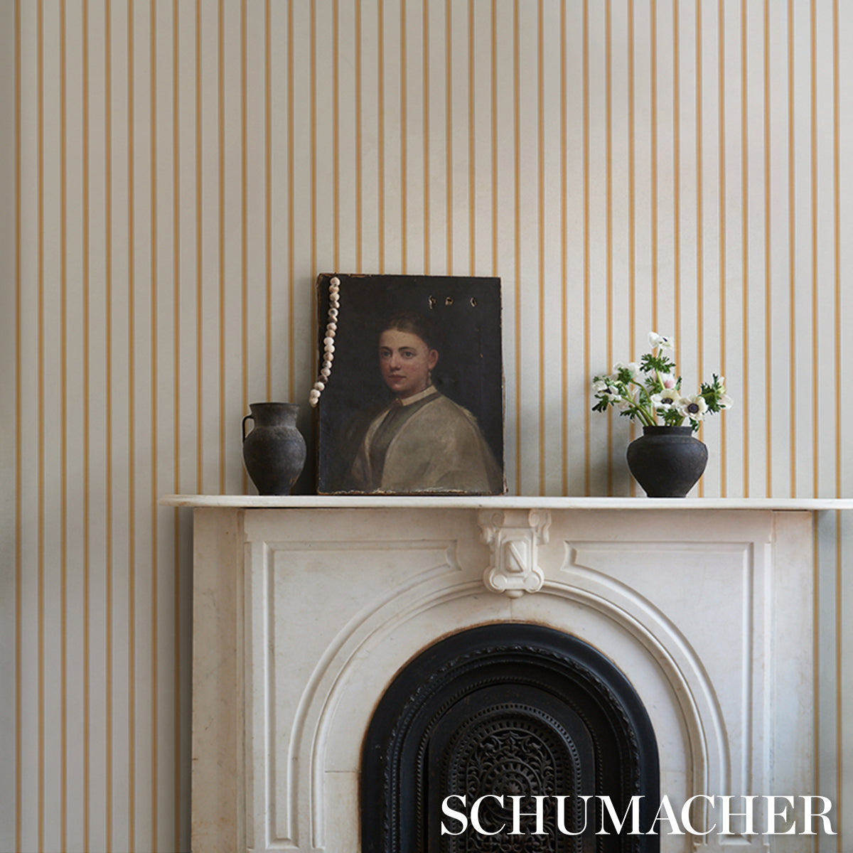 SCHUMACHER  STRIPED WALLCOVERINGS WESTERLY STRIPE   Marigold   - 5018164