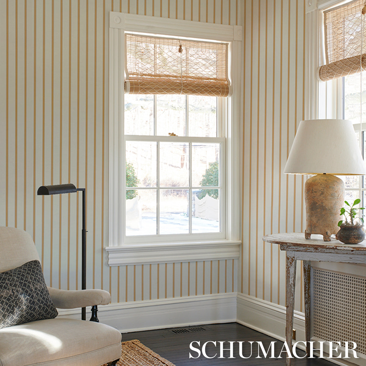 SCHUMACHER  STRIPED WALLCOVERINGS WESTERLY STRIPE   Marigold   - 5018164