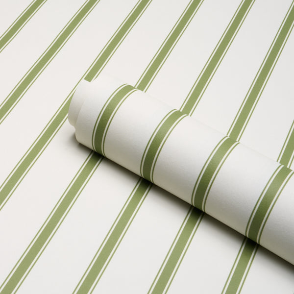SCHUMACHER  STRIPED WALLCOVERINGS WESTERLY STRIPE   Moss   - 5018165