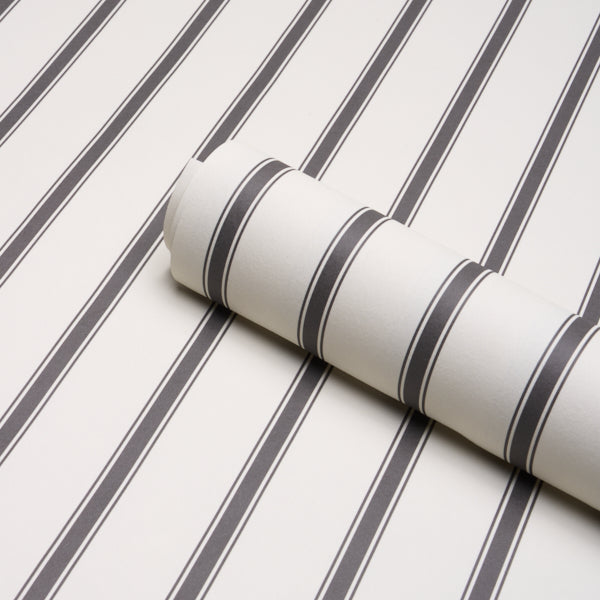 SCHUMACHER  STRIPED WALLCOVERINGS WESTERLY STRIPE   Charcoal   - 5018166