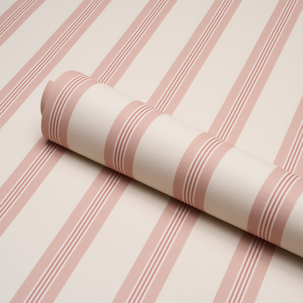 SCHUMACHER  STRIPED WALLCOVERINGS CHATHAM STRIPE   Rose   - 5018170