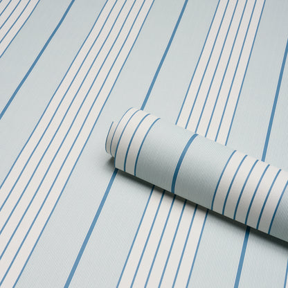 SCHUMACHER  STRIPED WALLCOVERINGS AUDREY STRIPE   Blues   - 5018181